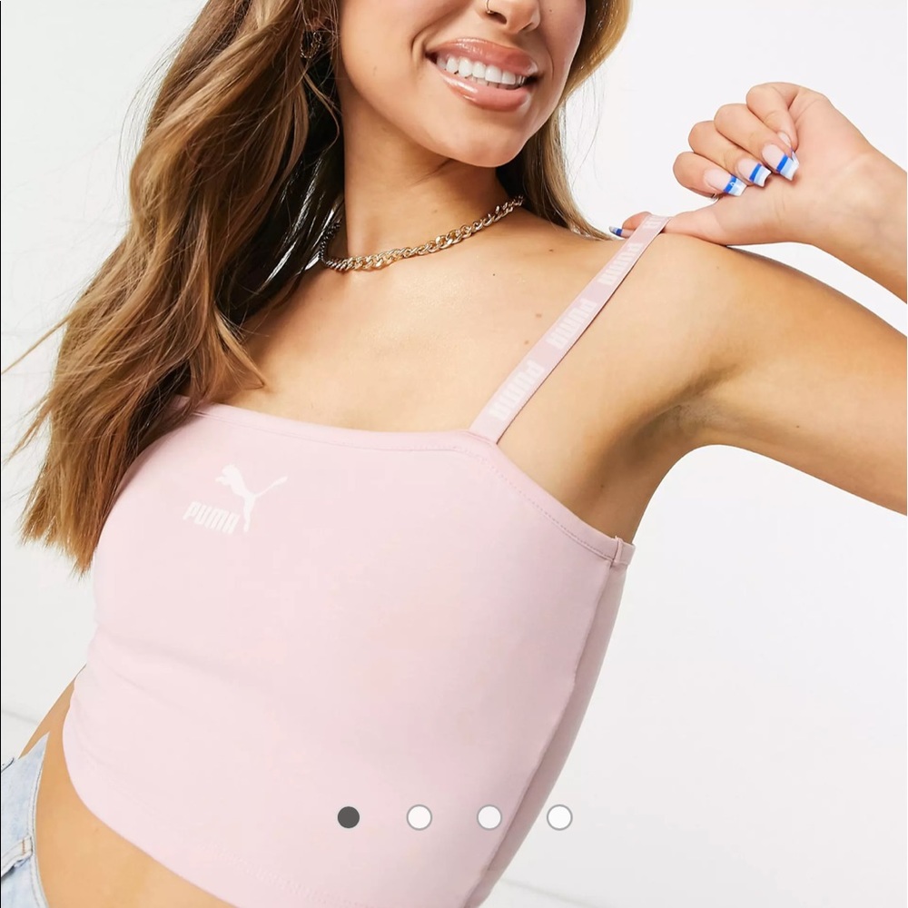 Puma logo bralette in pink